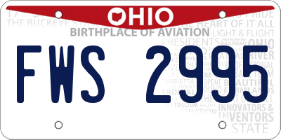 OH license plate FWS2995