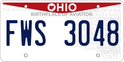 OH license plate FWS3048