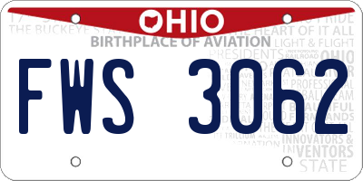 OH license plate FWS3062