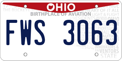 OH license plate FWS3063