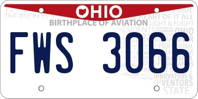 OH license plate FWS3066