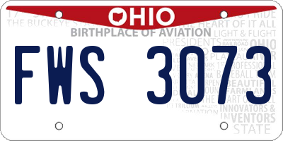 OH license plate FWS3073