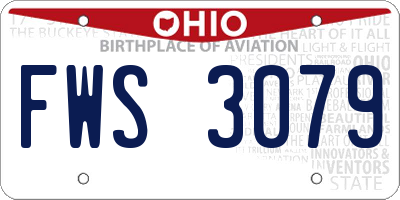 OH license plate FWS3079