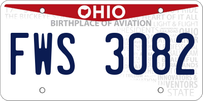 OH license plate FWS3082
