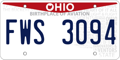 OH license plate FWS3094