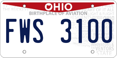OH license plate FWS3100