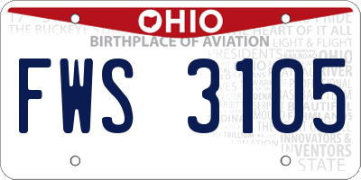 OH license plate FWS3105