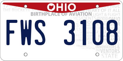OH license plate FWS3108