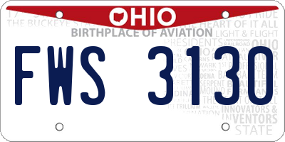 OH license plate FWS3130