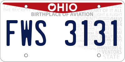 OH license plate FWS3131