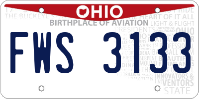 OH license plate FWS3133