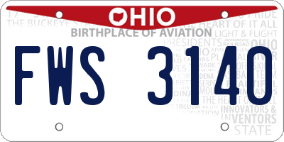 OH license plate FWS3140
