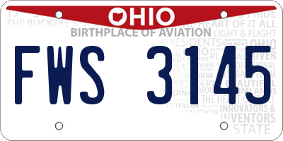 OH license plate FWS3145