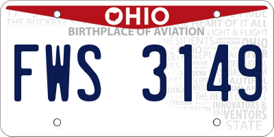 OH license plate FWS3149