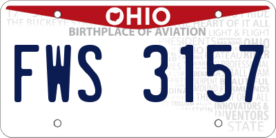 OH license plate FWS3157