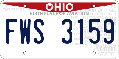 OH license plate FWS3159
