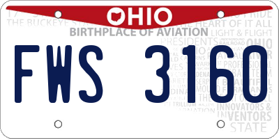 OH license plate FWS3160