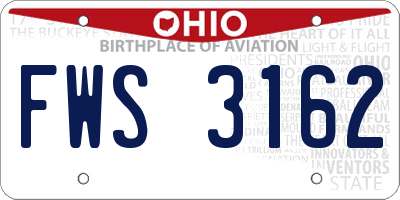 OH license plate FWS3162