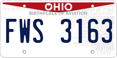 OH license plate FWS3163