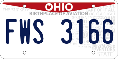 OH license plate FWS3166