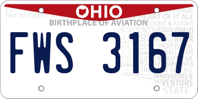 OH license plate FWS3167