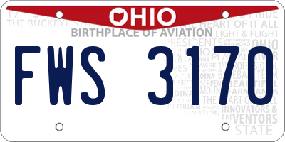 OH license plate FWS3170