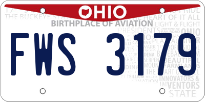 OH license plate FWS3179
