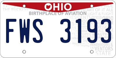 OH license plate FWS3193