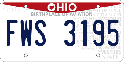 OH license plate FWS3195