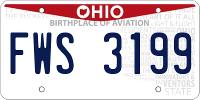 OH license plate FWS3199
