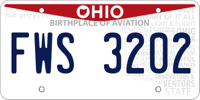 OH license plate FWS3202