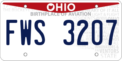 OH license plate FWS3207