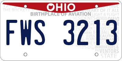 OH license plate FWS3213