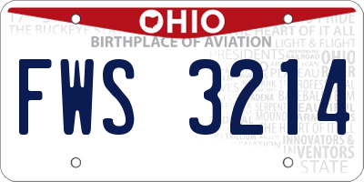 OH license plate FWS3214