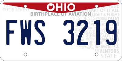 OH license plate FWS3219