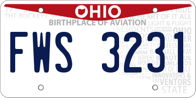 OH license plate FWS3231