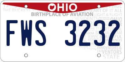 OH license plate FWS3232