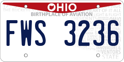 OH license plate FWS3236