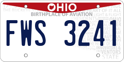 OH license plate FWS3241