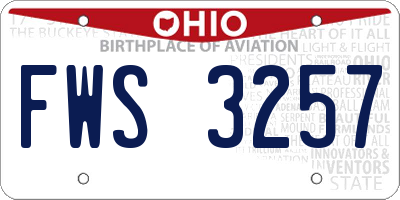 OH license plate FWS3257