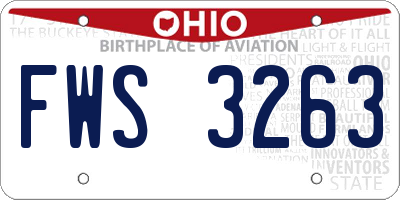 OH license plate FWS3263