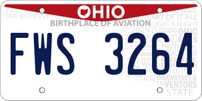OH license plate FWS3264