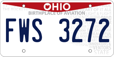 OH license plate FWS3272