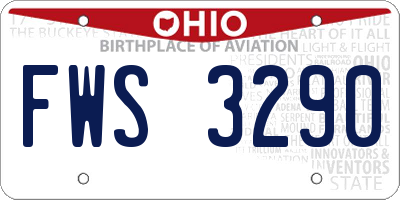 OH license plate FWS3290