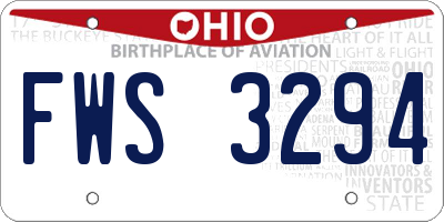 OH license plate FWS3294