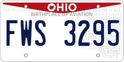 OH license plate FWS3295