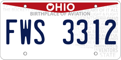 OH license plate FWS3312