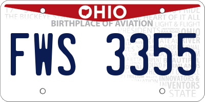 OH license plate FWS3355