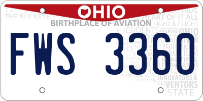 OH license plate FWS3360