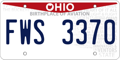OH license plate FWS3370
